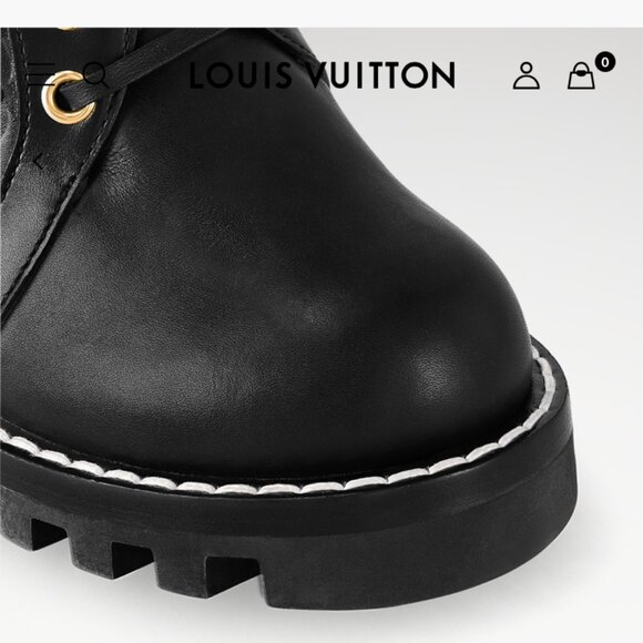 Rare & Auth Louis Vuitton Star Trail Ankle Boots Leather Black On Black Monogram - Picture 4 of 5